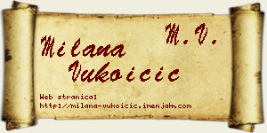 Milana Vukoičić vizit kartica